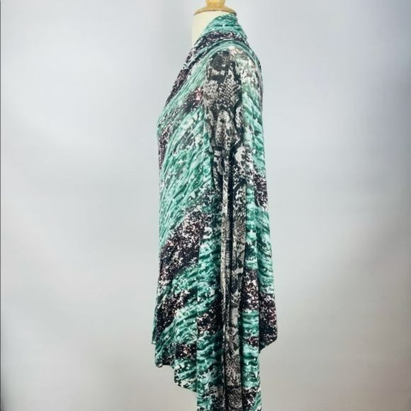 BCBGMaxazria Modal Floating Cardigan w/ Snakeskin Print Sleeves Size Small - Picture 3 of 11